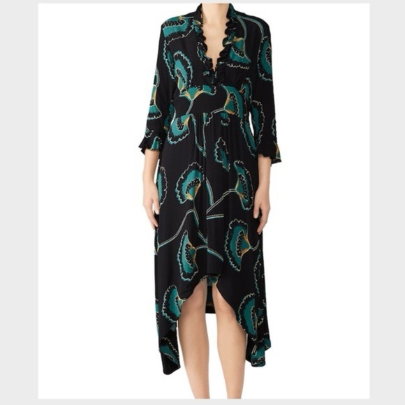 BA&SH Lalie Ruffle Midi Dress (D4) - Picture 4 of 10